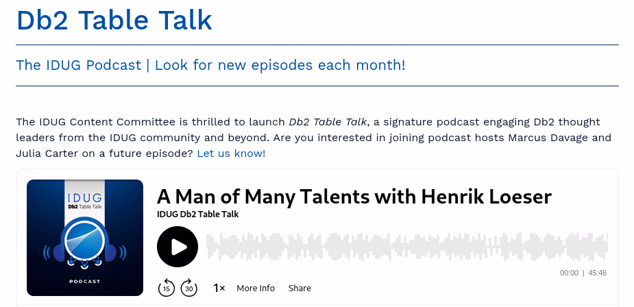 Featured image of post News from IDUG: EMEA conference registration and important podcast episode