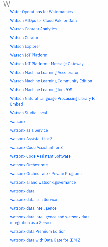 IBM Watson and watsonx-related documentation