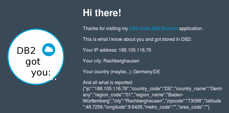 Featured image of post Sample IBM Bluemix Application: Extended IP logging with node.js and DB2